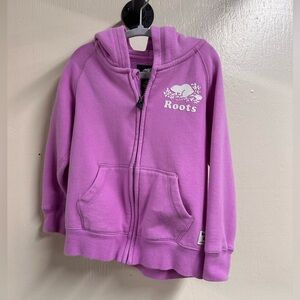 Roots kids purple zip up jacket like new size 4T